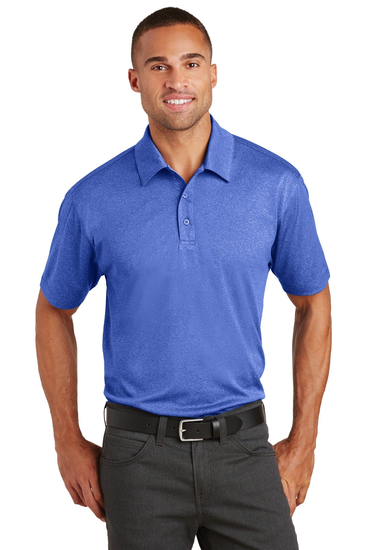 Port Authority Trace Heather Polo K576 True Royal Heather