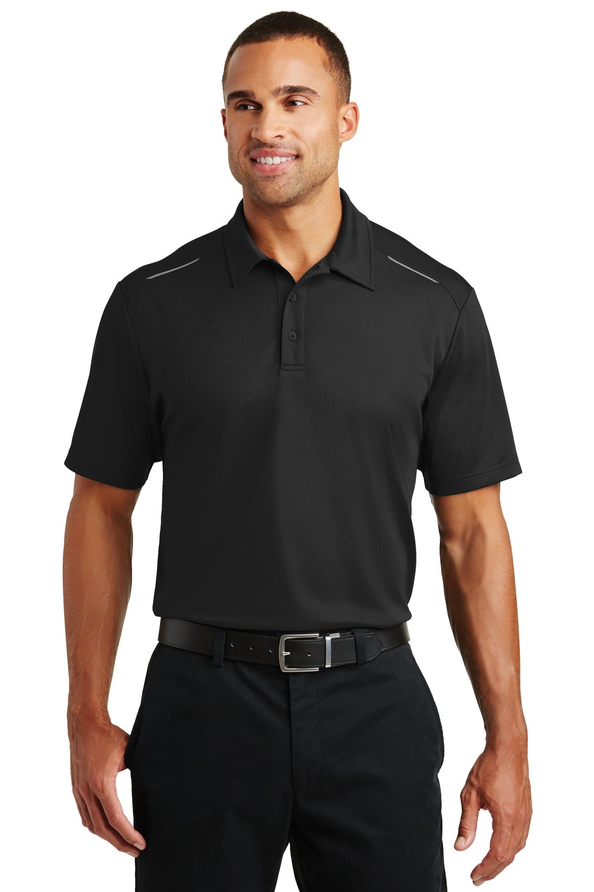 Port Authority Pinpoint Mesh Polo K580 Black