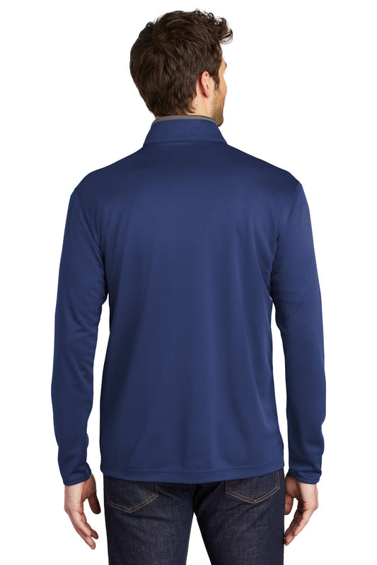 Port Authority Silk Touch Performance 1/4-Zip K584 Royal/ Steel Grey