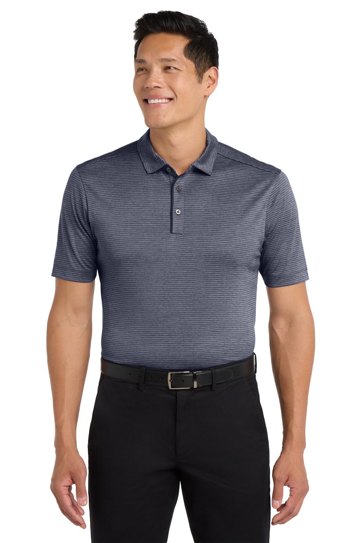 Port Authority Shadow Stripe Polo K585 River Blue Navy