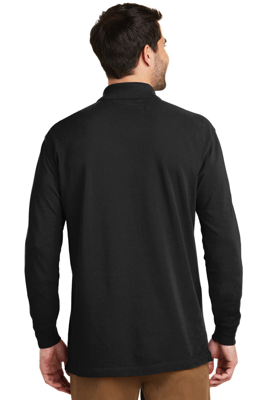 Port Authority EZCotton Long Sleeve Polo. K8000LS Black