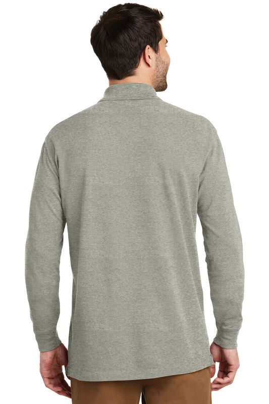 Port Authority EZCotton Long Sleeve Polo. K8000LS Oxford Heather