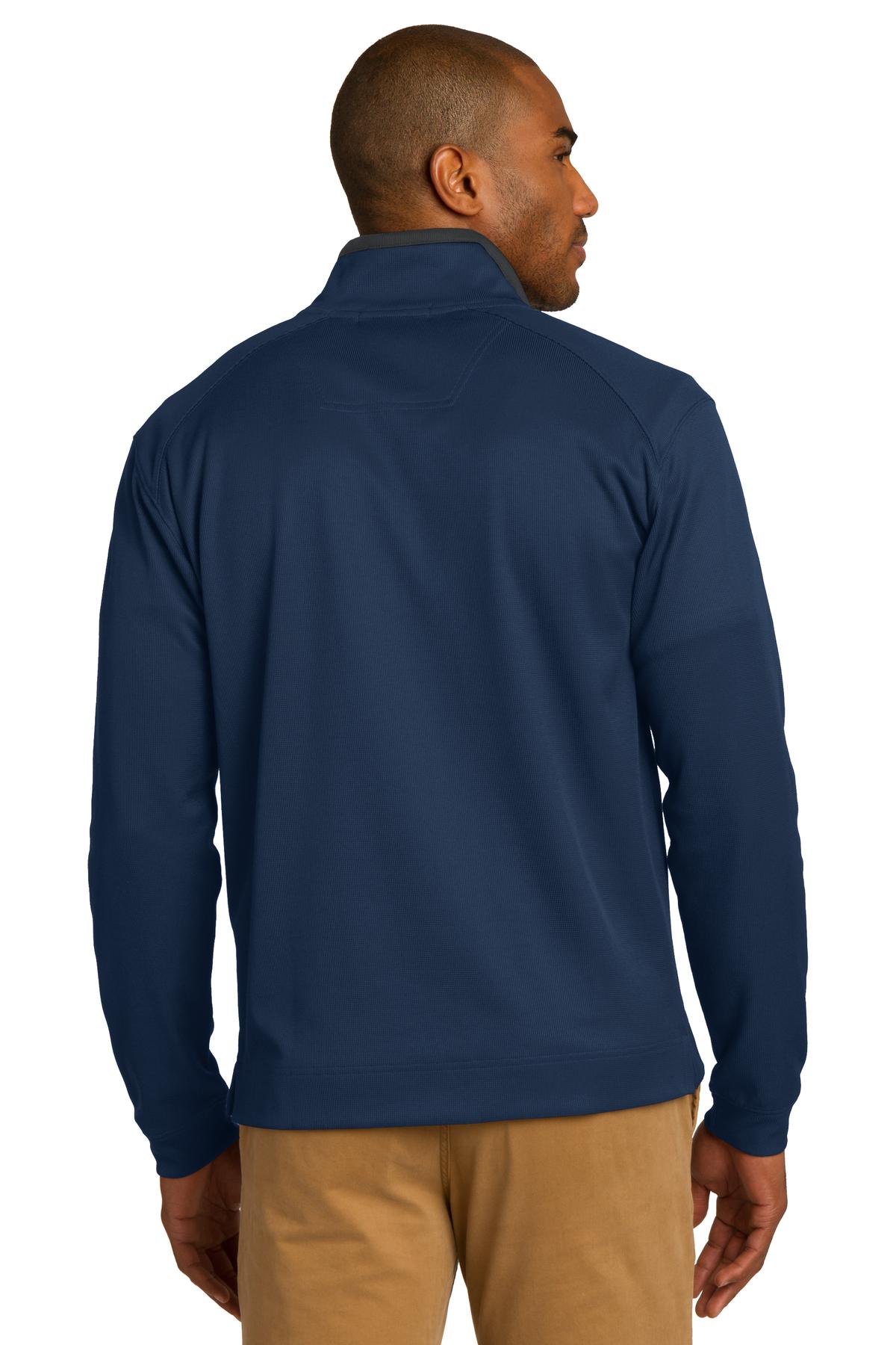 Port Authority Vertical Texture 1/4-Zip Pullover. K805 Regatta Blue/ Iron Grey