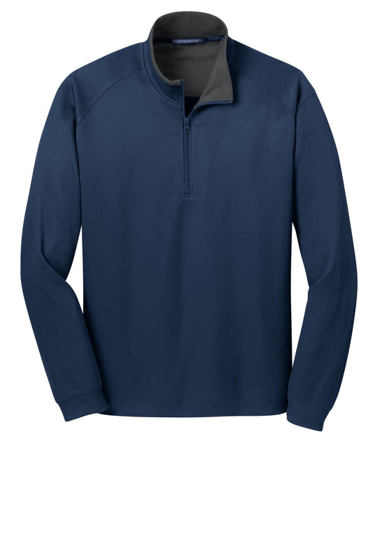 Port Authority Vertical Texture 1/4-Zip Pullover. K805 Regatta Blue/ Iron Grey