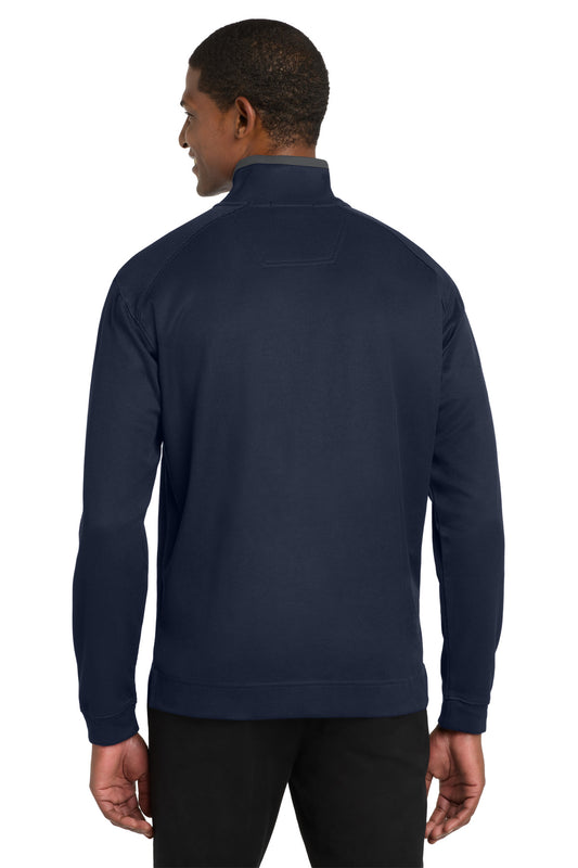 Port Authority Vertical Texture 1/4-Zip Pullover. K805 True Navy/ Iron Grey