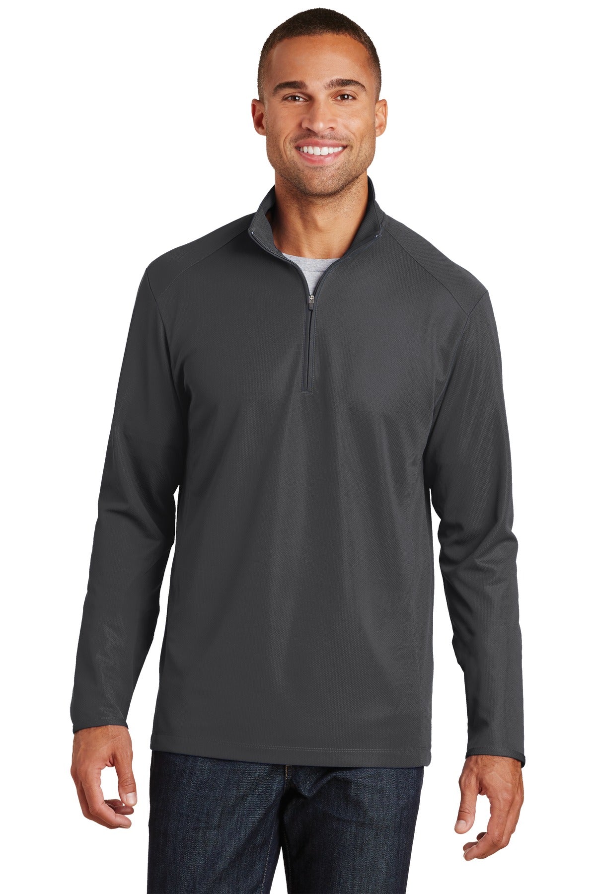 Port Authority Pinpoint Mesh 1/2-Zip K806 Battleship Grey