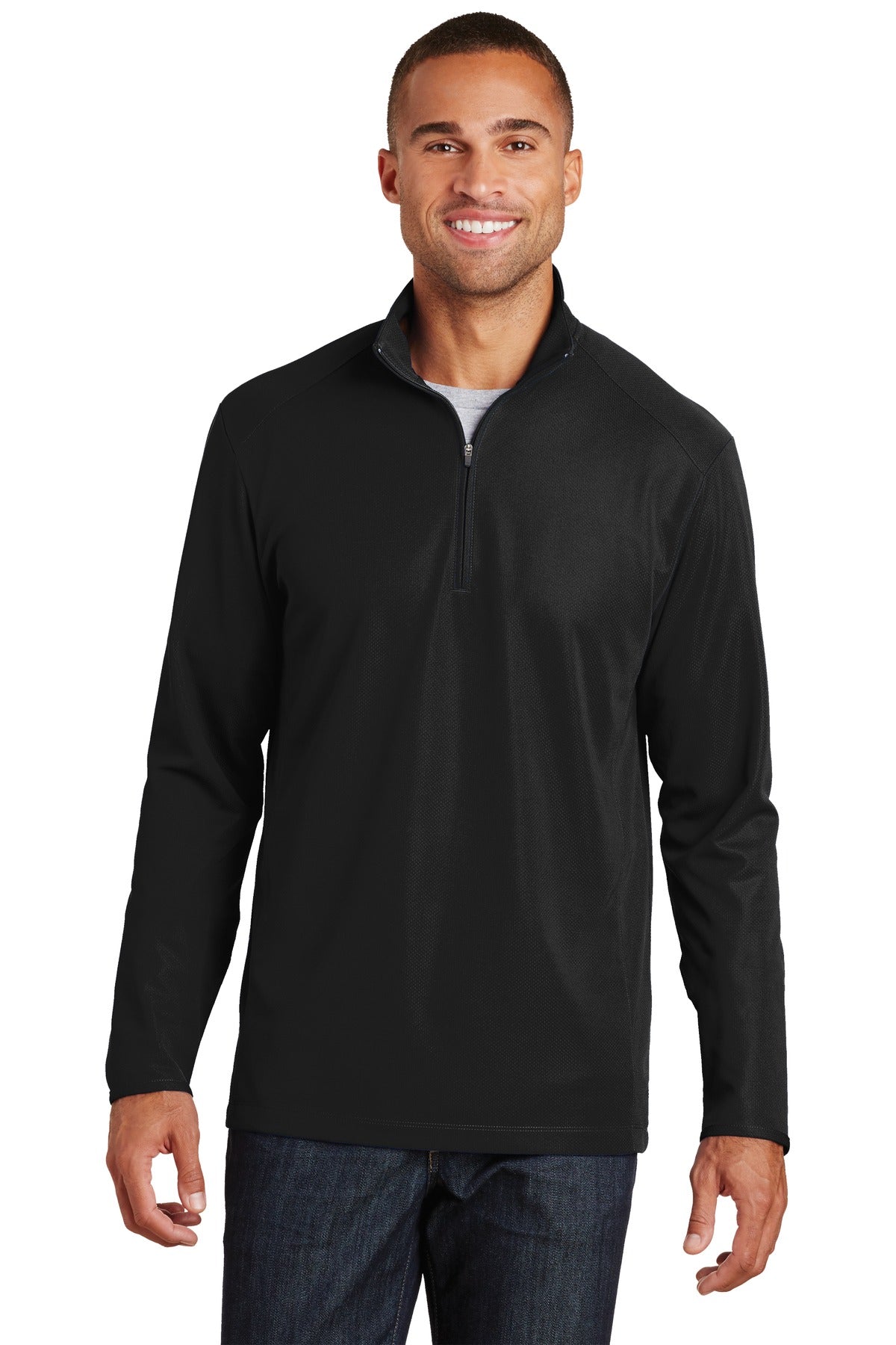 Port Authority Pinpoint Mesh 1/2-Zip K806 Black
