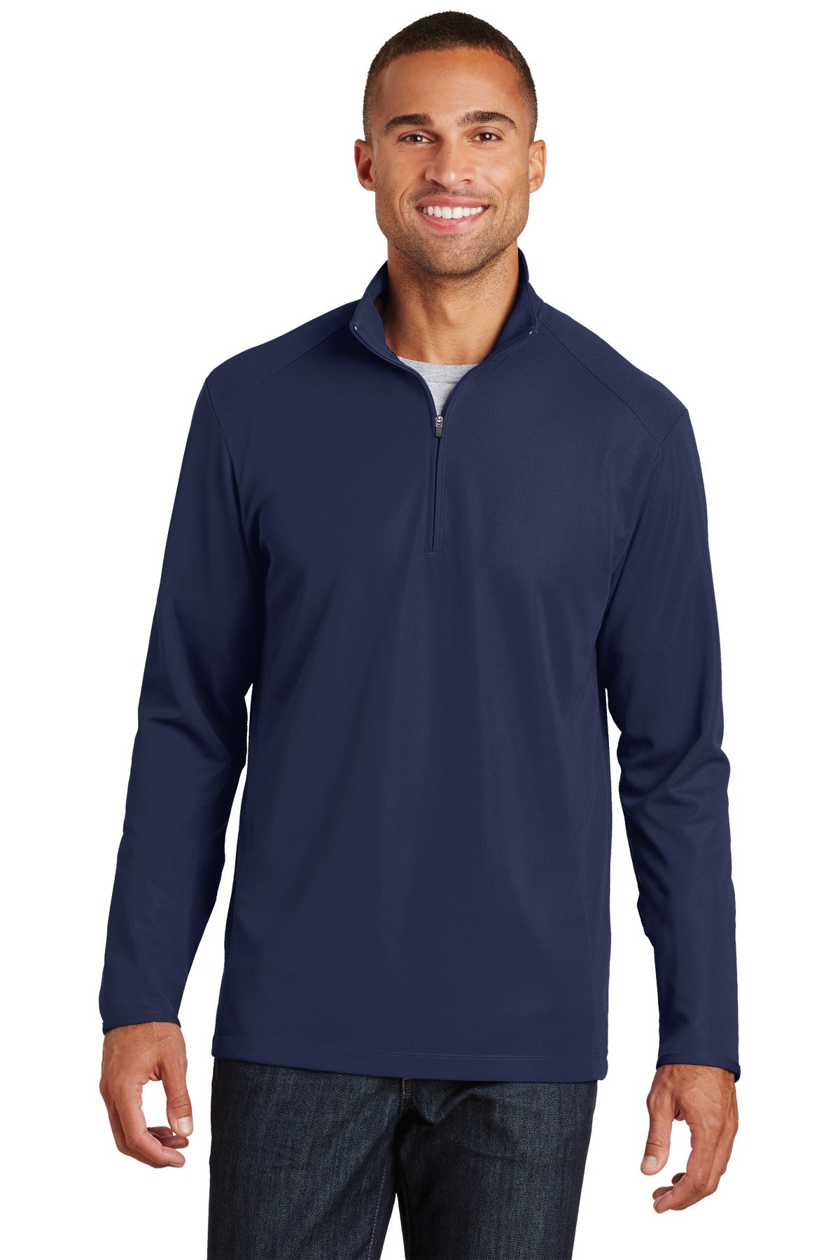 Port Authority Pinpoint Mesh 1/2-Zip K806 True Navy