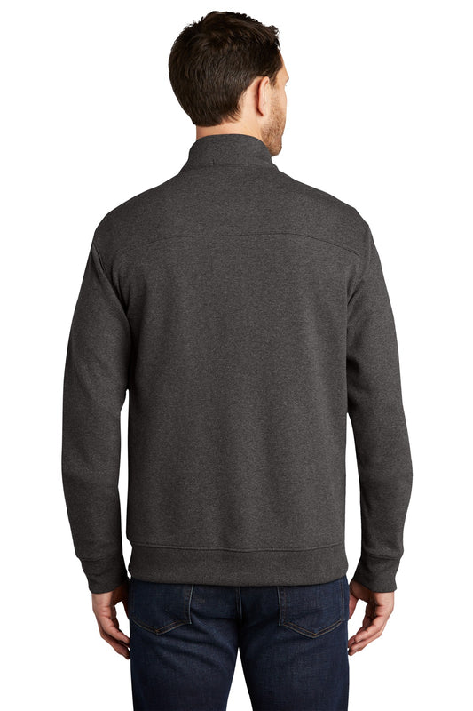 Port Authority Interlock Full-Zip. K809 Charcoal Heather/ Medium Heather Grey