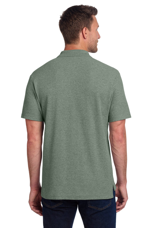 Port Authority C-FREE Cotton Blend Pique Polo K867 Dark Green Heather