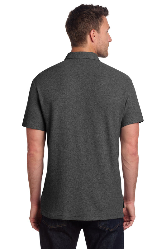Port Authority C-FREE Cotton Blend Pique Pocket Polo K868 Charcoal Heather