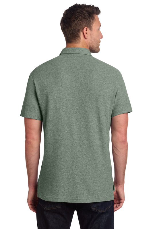 Port Authority C-FREE Cotton Blend Pique Pocket Polo K868 Dark Green Heather