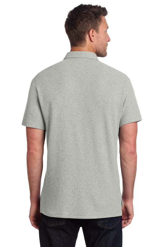 Port Authority C-FREE Cotton Blend Pique Pocket Polo K868 Deep Smoke Heather