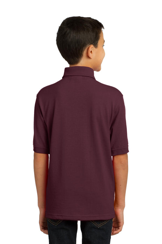 Port & Company Youth Core Blend Jersey Knit Polo. KP55Y Athletic Maroon