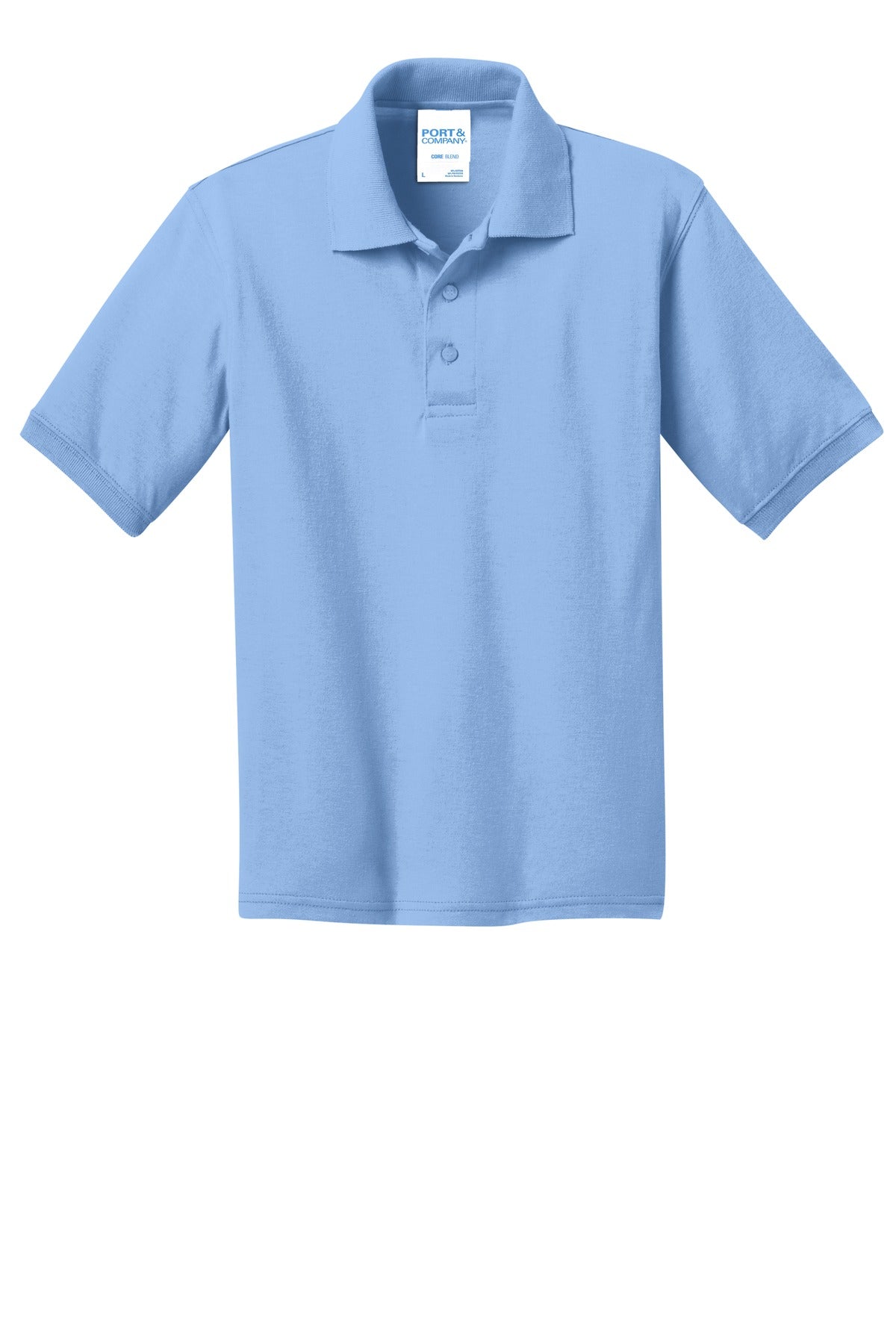 Port & Company Youth Core Blend Jersey Knit Polo. KP55Y Light Blue