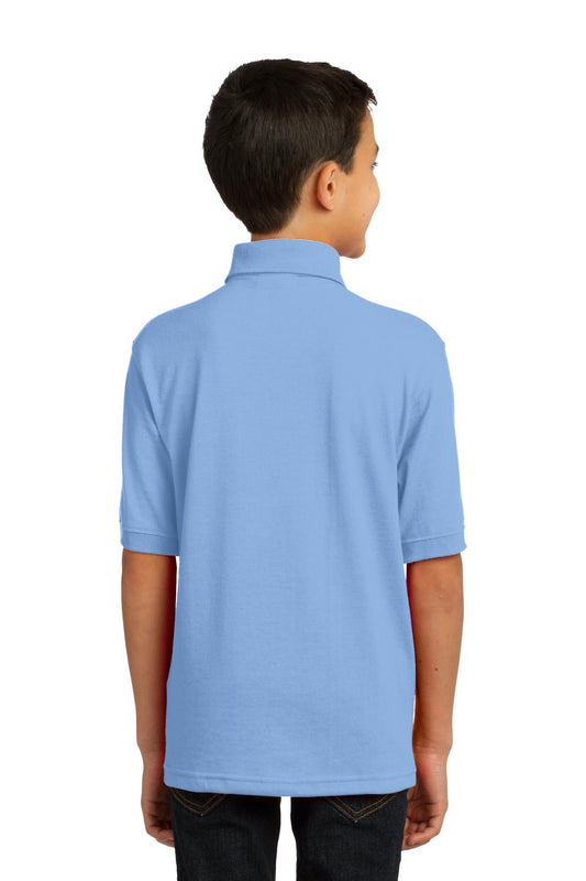Port & Company Youth Core Blend Jersey Knit Polo. KP55Y Light Blue