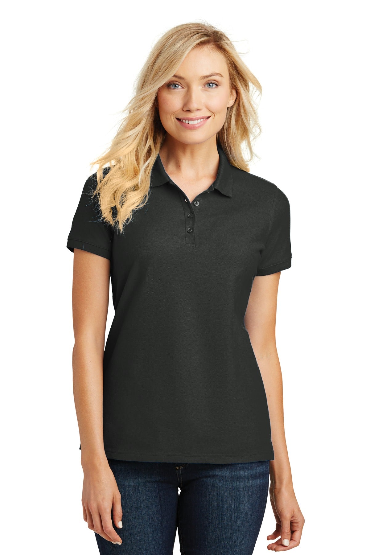 Port Authority Women's Core Classic Pique Polo L100 Deep Black