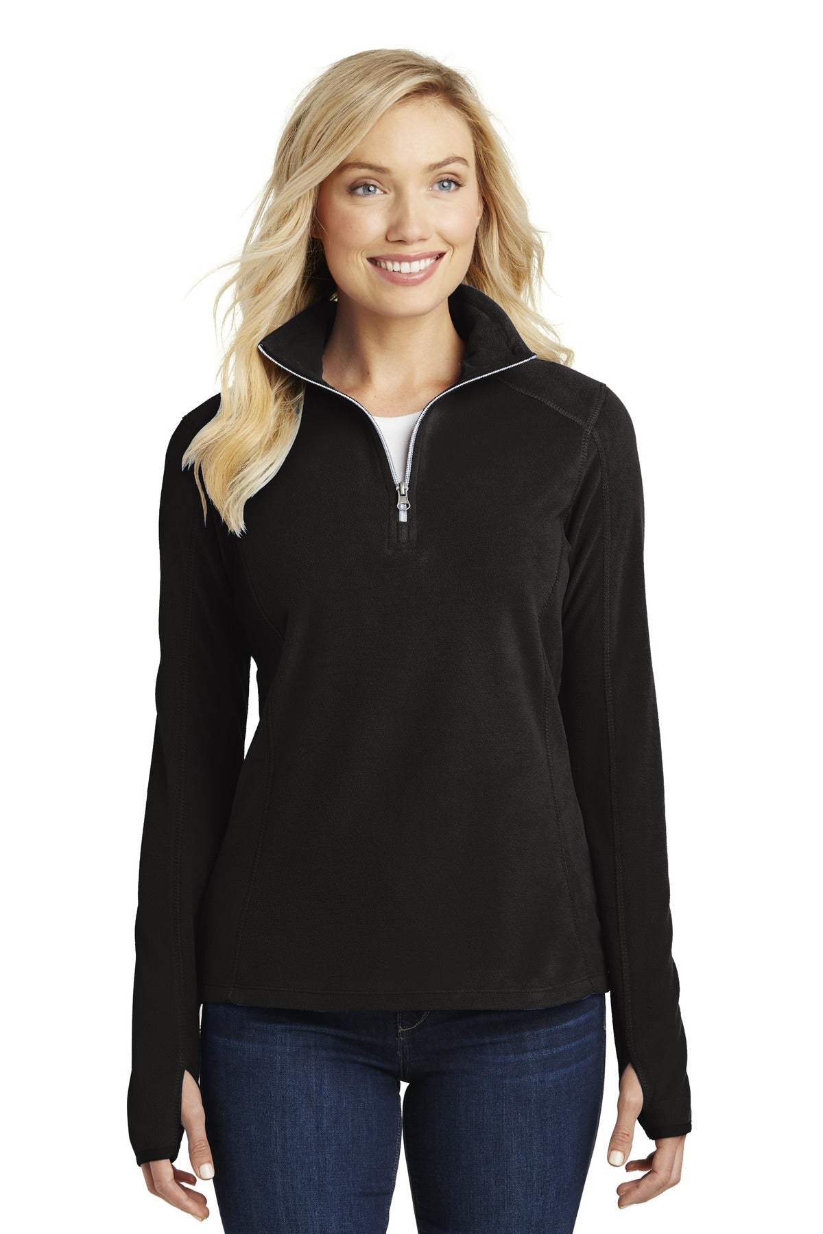 Port Authority Women's Microfleece 1/2-Zip Pullover L224 Black