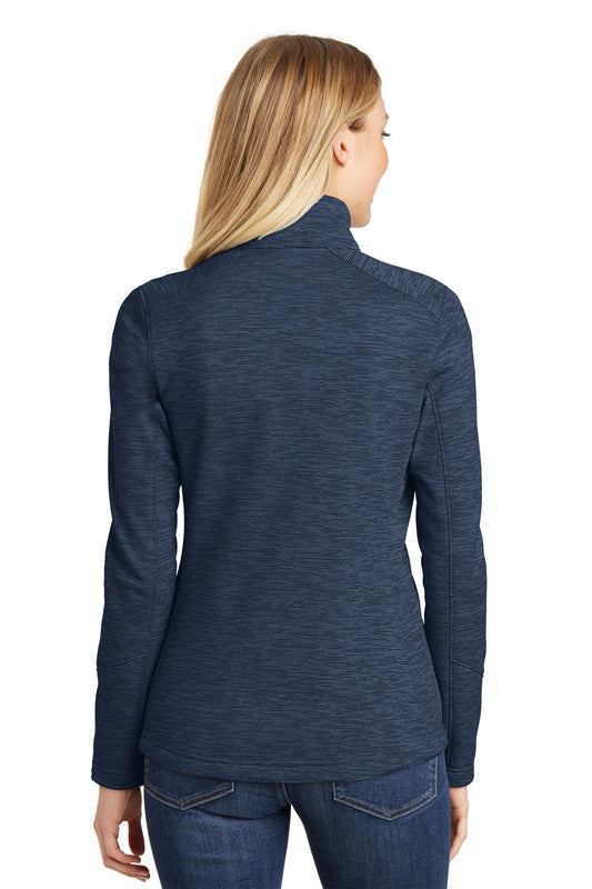 Port Authority Women's Digi Stripe Fleece Jacket. L231 Navy
