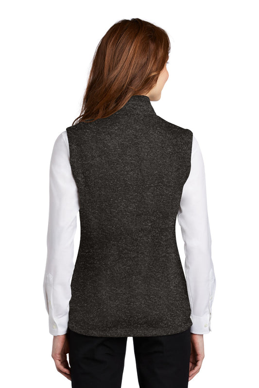 Port Authority Women's Sweater Fleece Vest L236 Black Heather