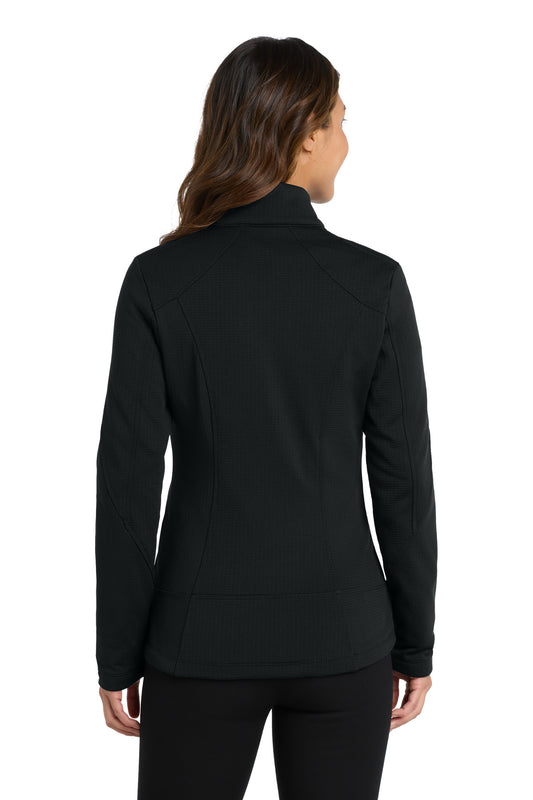 Port Authority Women's Grid Fleece Jacket. L239 Deep Black