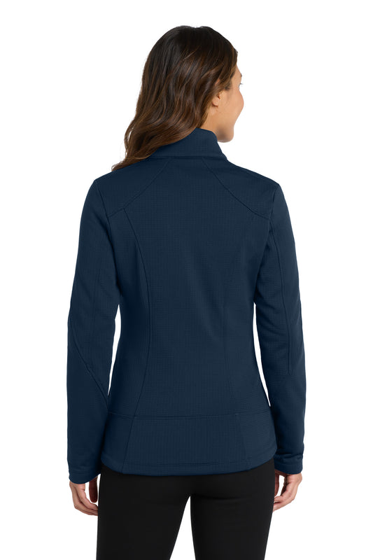 Port Authority Women's Grid Fleece Jacket. L239 River Blue Navy