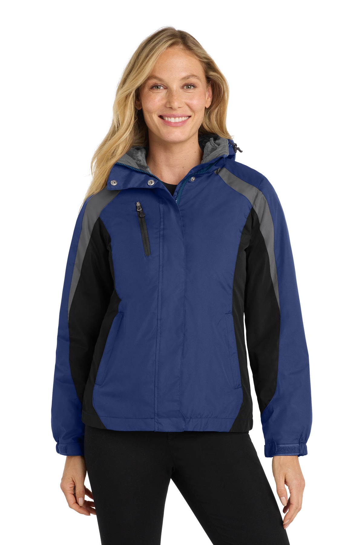 Port Authority Women's Colorblock 3-in-1 Jacket L321 Admiral Blue/ Black/ Magnet