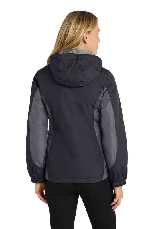 Port Authority Women's Colorblock 3-in-1 Jacket. L321 Black/ Magnet/ Signal Red