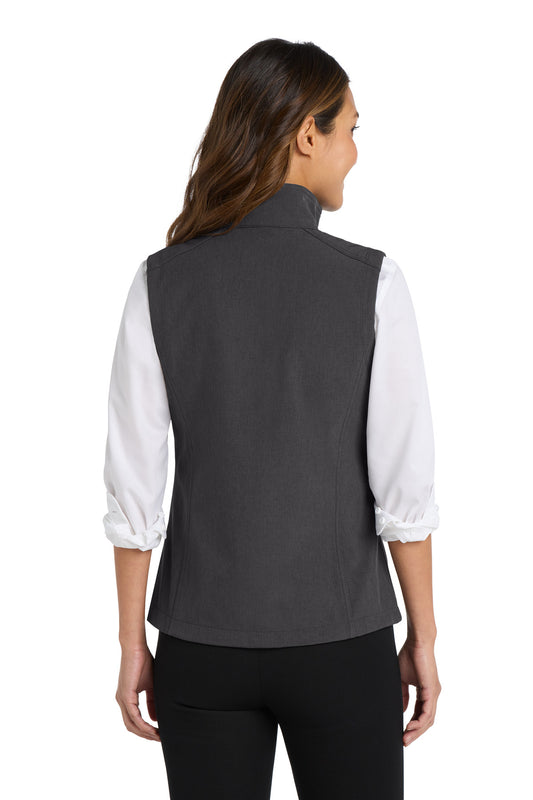 Port Authority Women's Core Soft Shell Vest. L325 Black Charcoal Heather