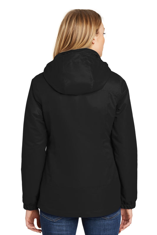 Port Authority Women's Vortex Waterproof 3-in-1 Jacket. L332 Black/ Black