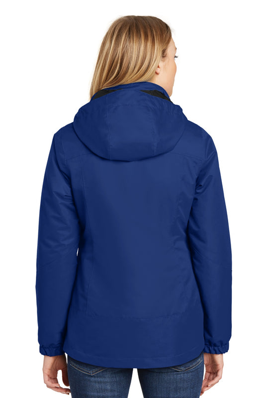 Port Authority Women's Vortex Waterproof 3-in-1 Jacket. L332 Night Sky Blue/ Black