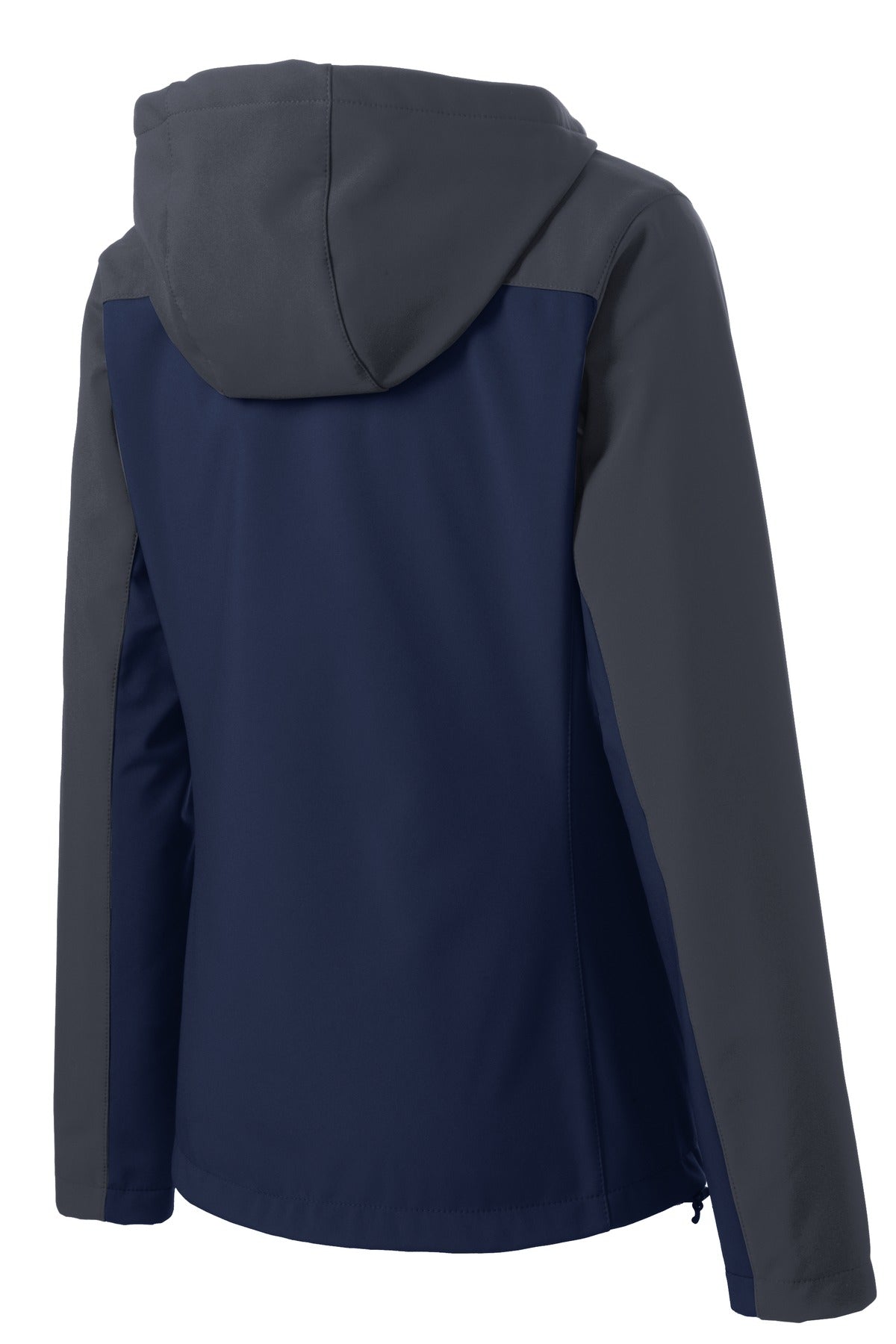Port Authority Women's Hooded Core Soft Shell Jacket. L335 Dress Blue Navy/ Battleship Grey