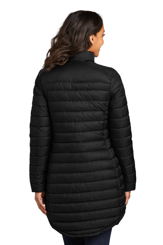 Port Authority Women's Horizon Puffy Long Jacket L365 Deep Black