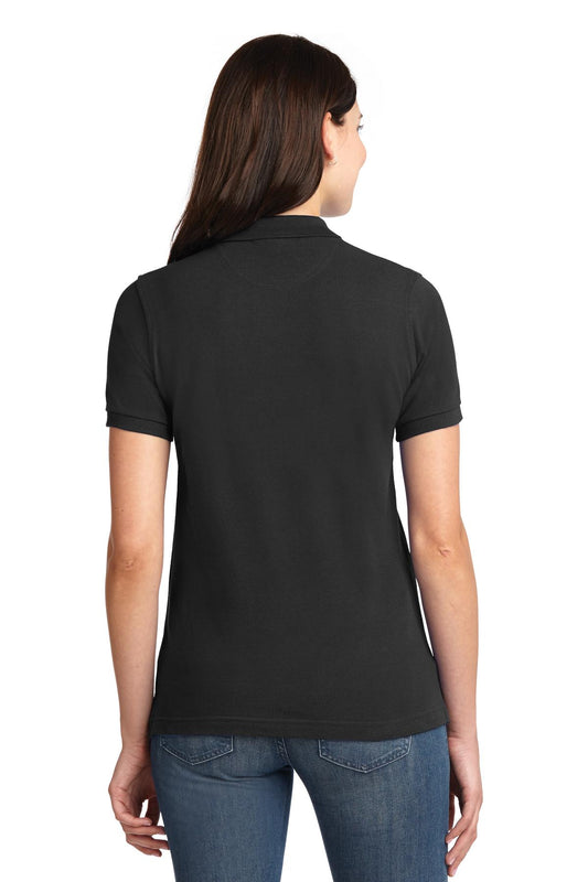 Port Authority Women's Heavyweight Cotton Pique Polo. L420 Black