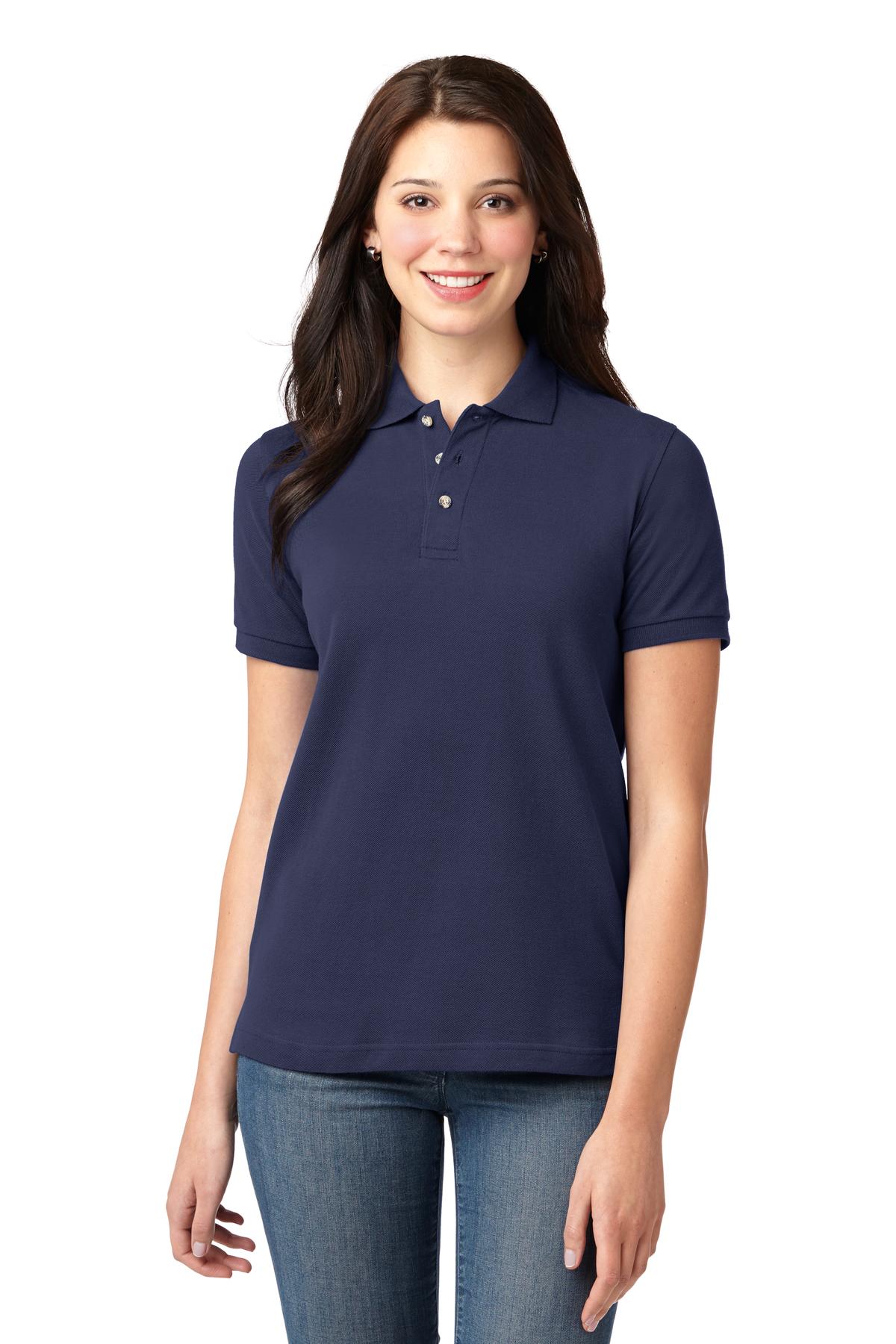 Port Authority Women's Heavyweight Cotton Pique Polo L420 Navy