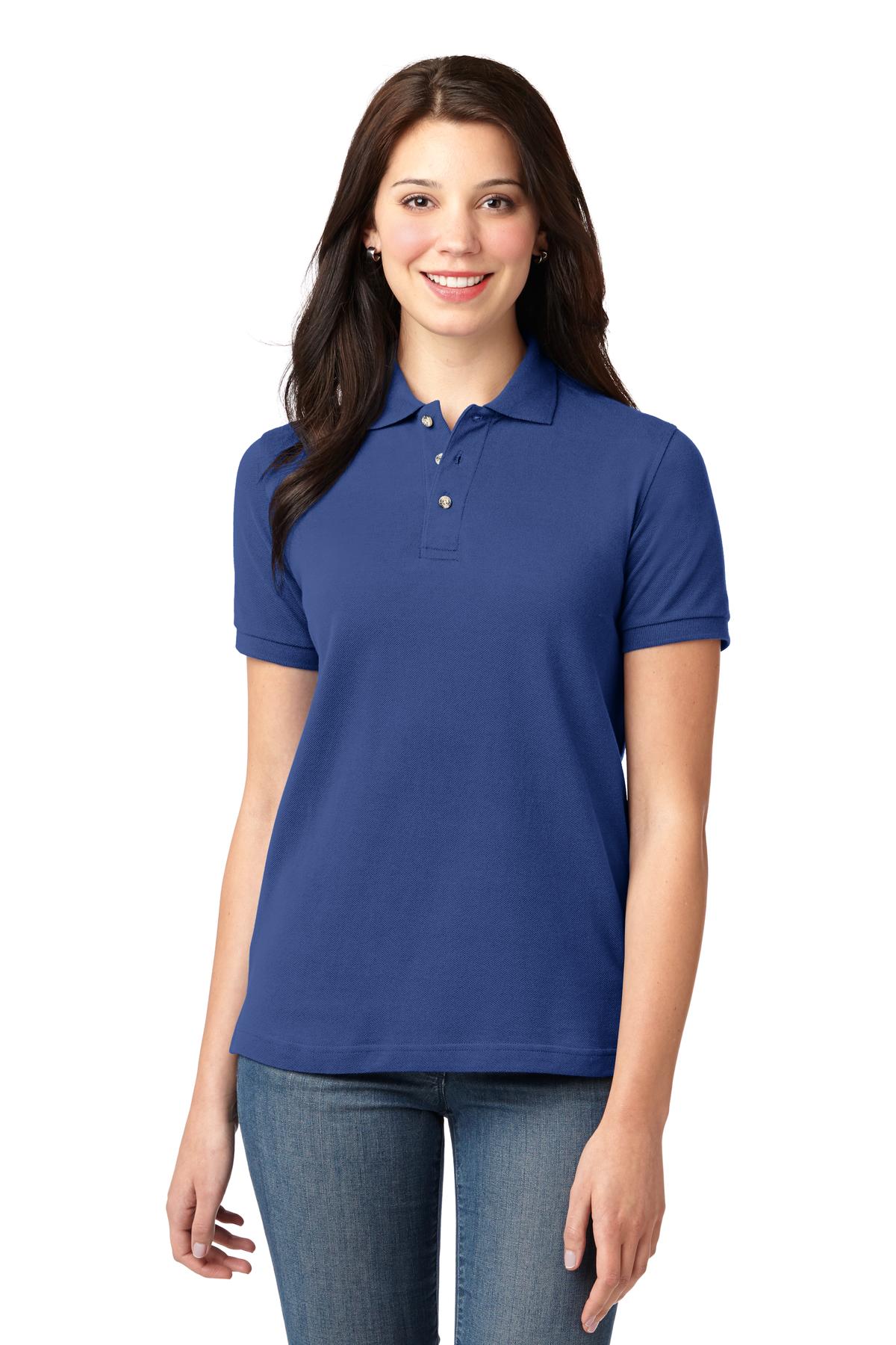 Port Authority Women's Heavyweight Cotton Pique Polo L420 Royal