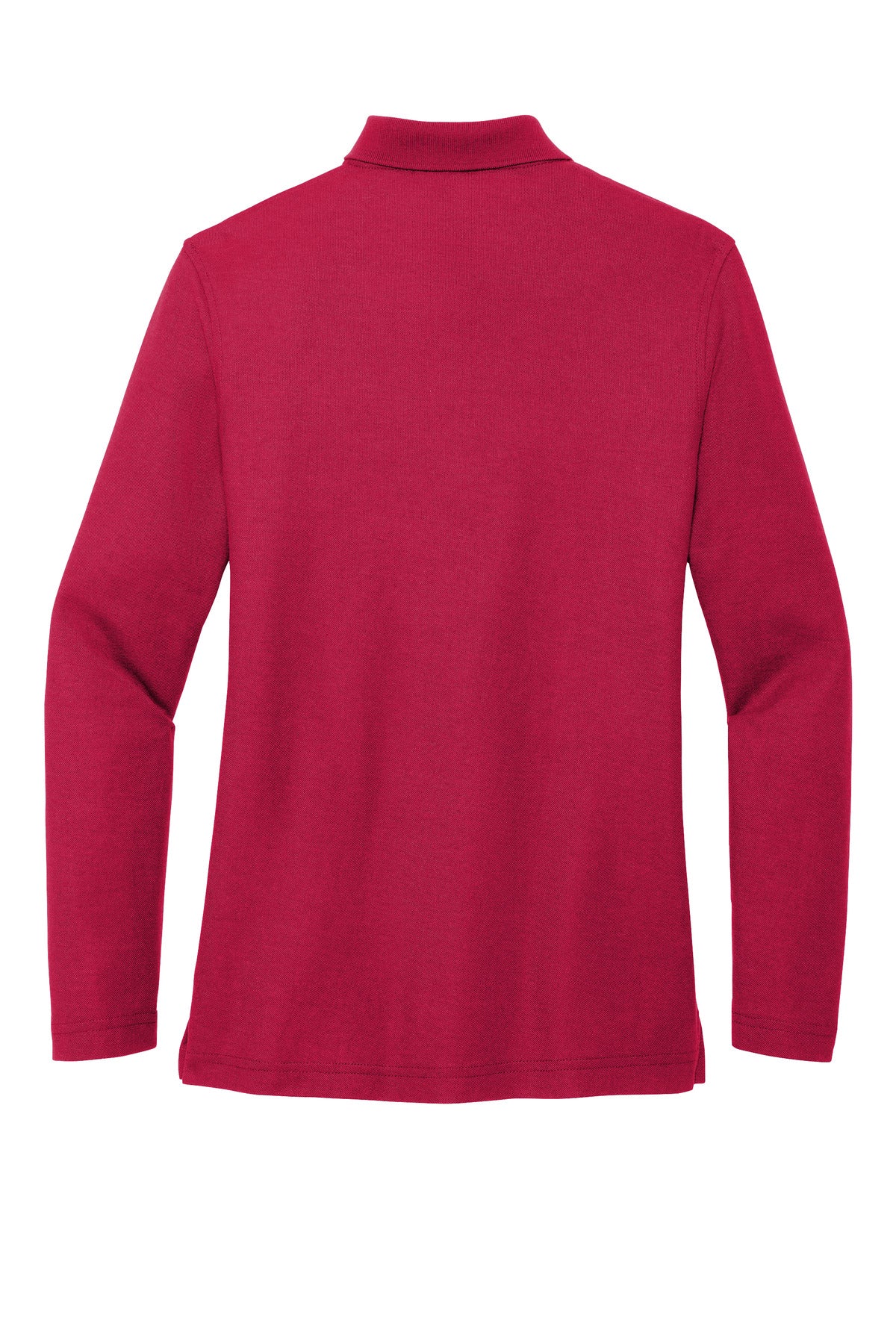 Port Authority Women's Silk Touch Long Sleeve Polo. L500LS Red