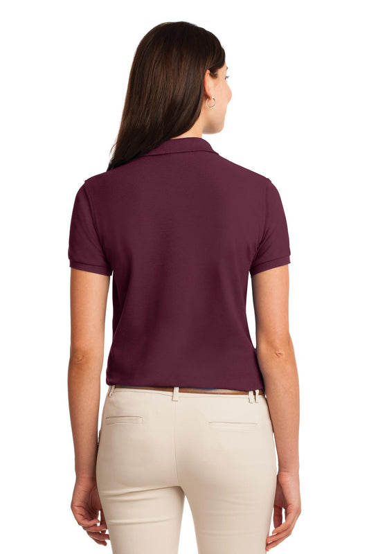 Port Authority Women's Silk Touch Polo. L500 Burgundy