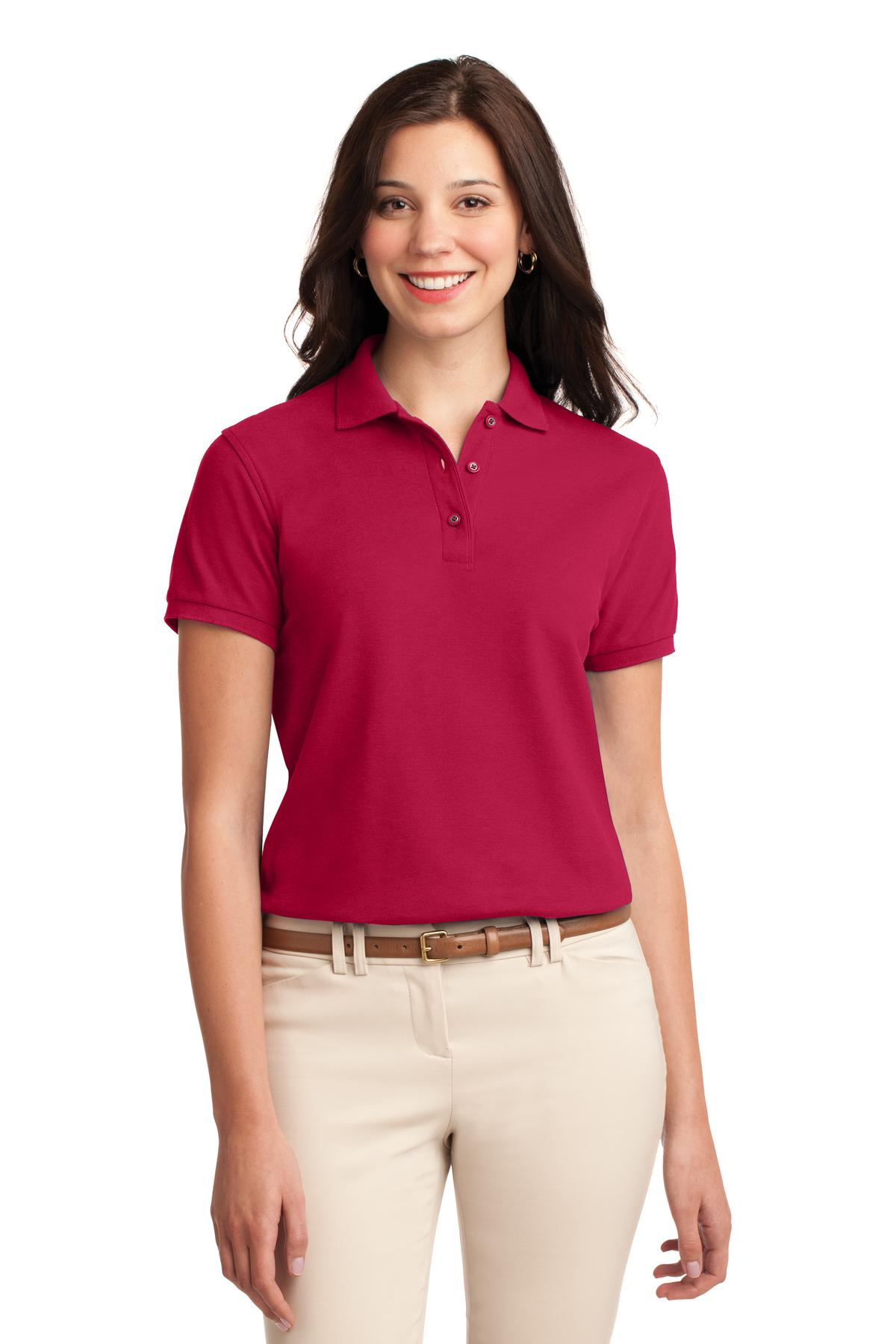Port Authority Women's Silk Touch Polo L500 Red