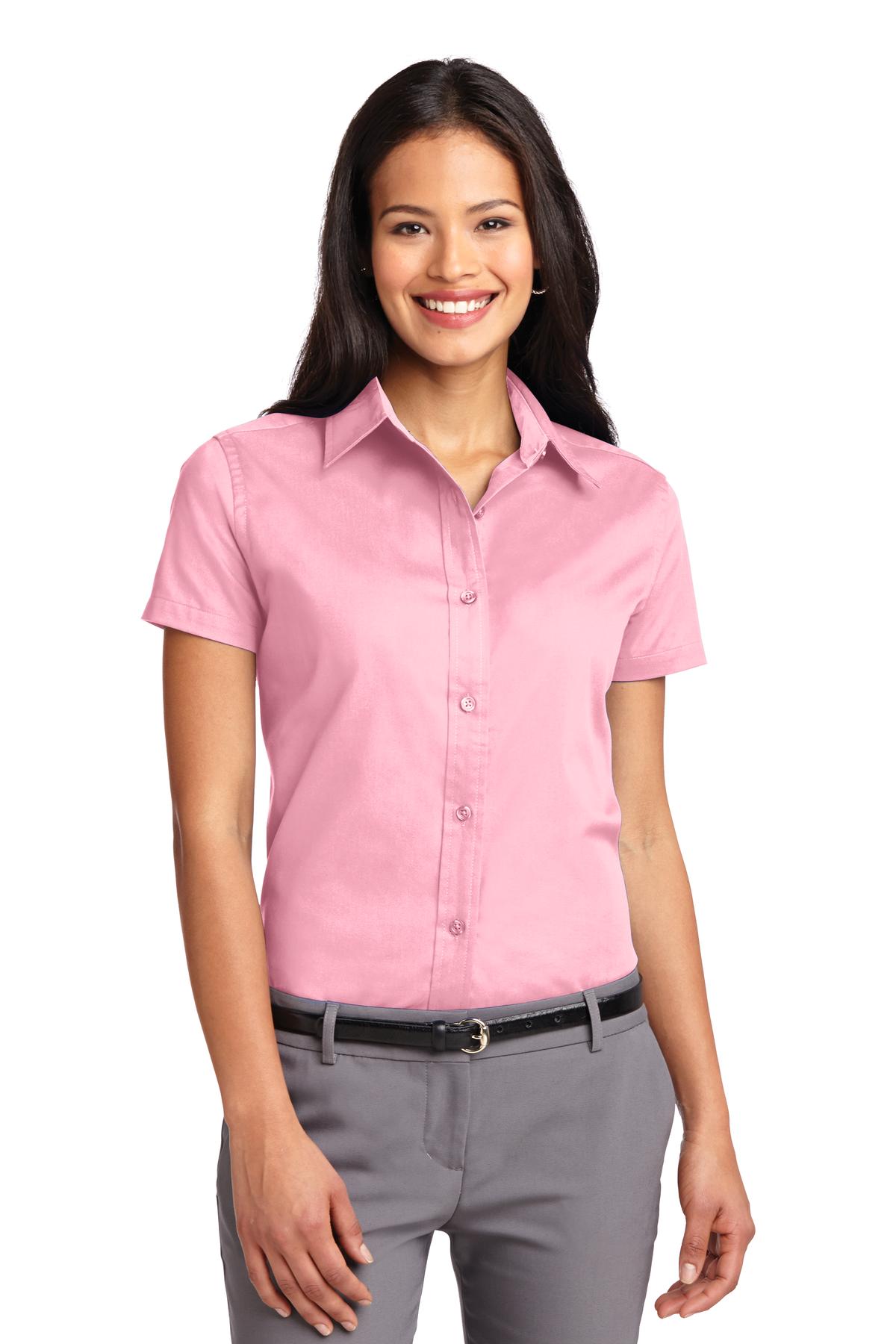 Port Authority Women's Short Sleeve Easy Care Shirt L508 Light Pink