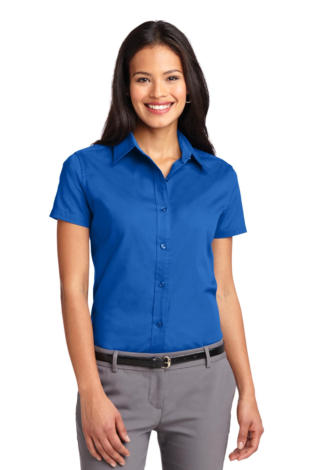 Port Authority Women's Short Sleeve Easy Care Shirt L508 Strong Blue