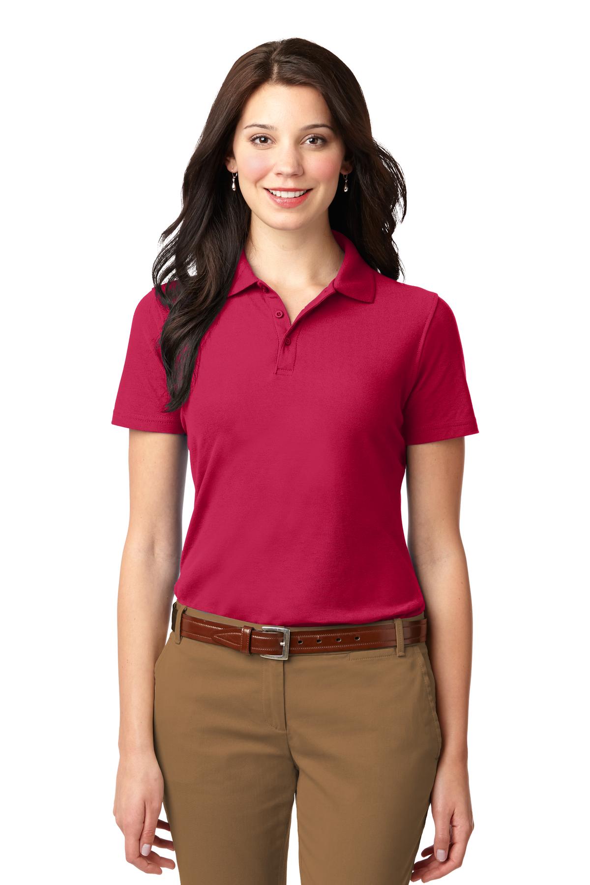 Port Authority Women's Stain-Resistant Polo L510 Red