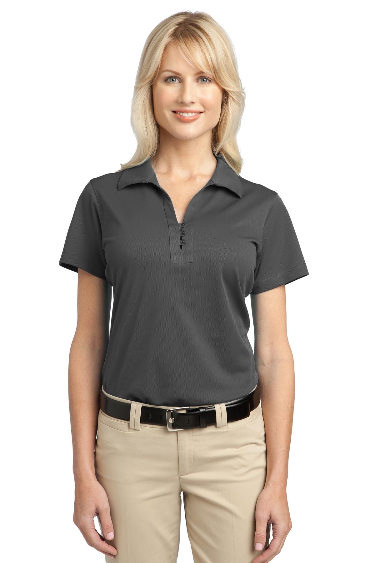Port Authority Women's Tech Pique Polo L527 Grey Smoke
