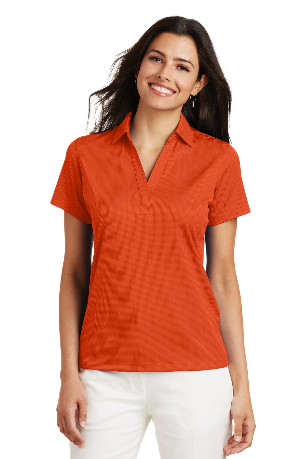Port Authority Women's Performance Fine Jacquard Polo L528 Autumn Orange