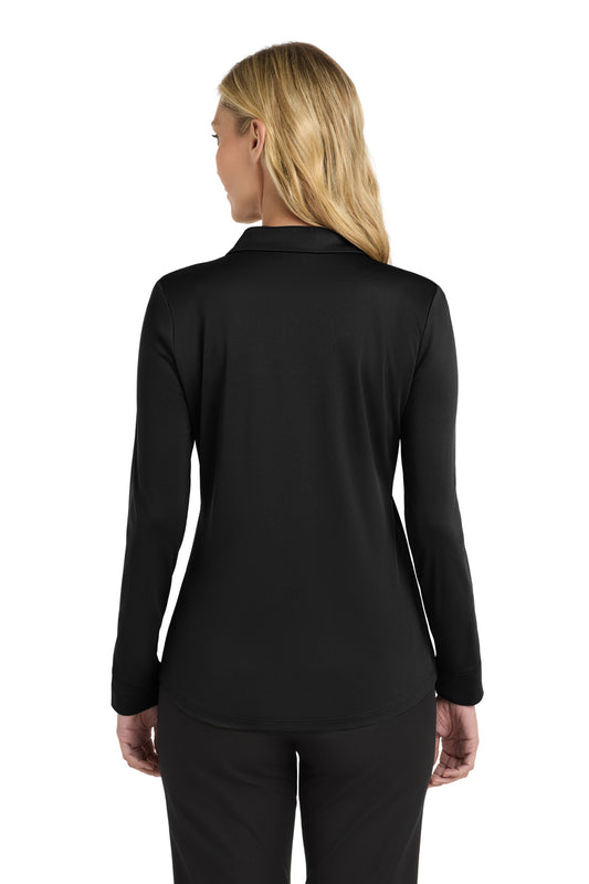 Port Authority Women's Silk Touch Performance Long Sleeve Polo. L540LS Black