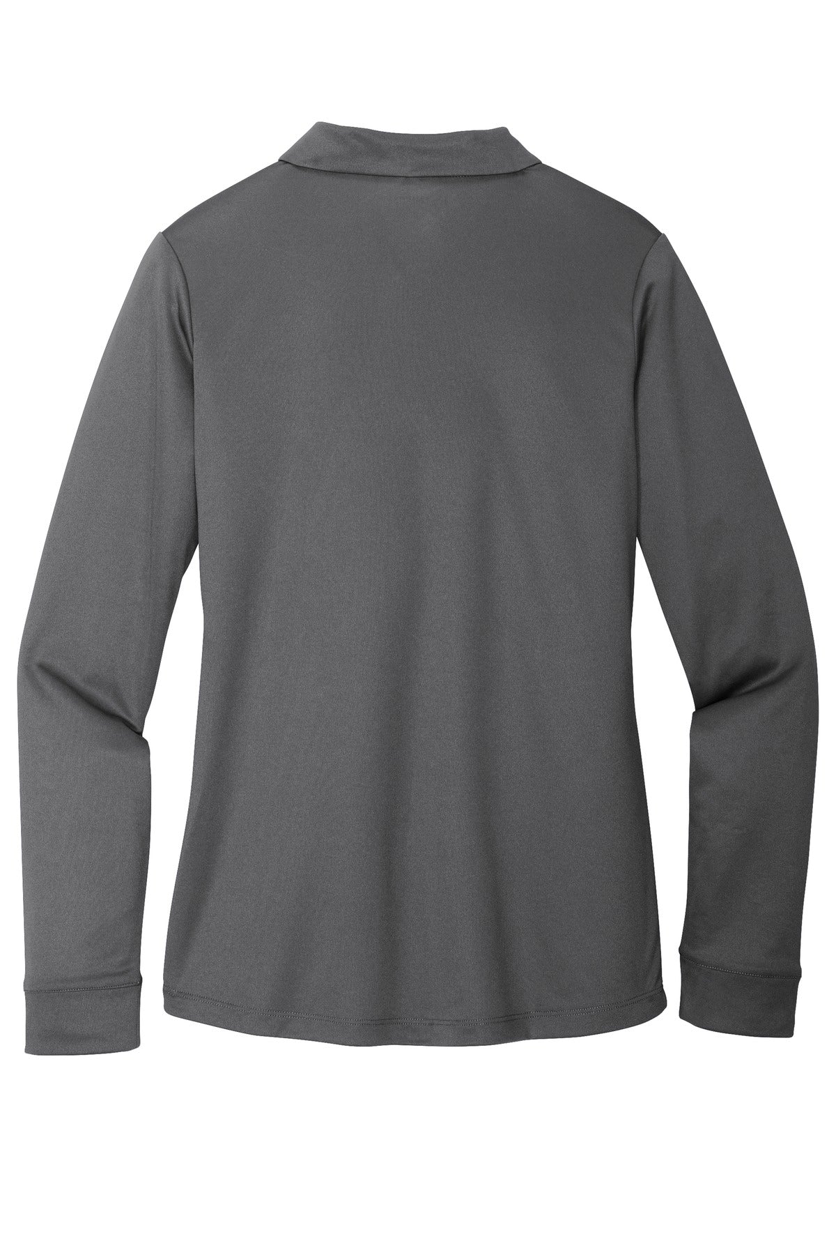 Port Authority Women's Silk Touch Performance Long Sleeve Polo. L540LS Steel Grey