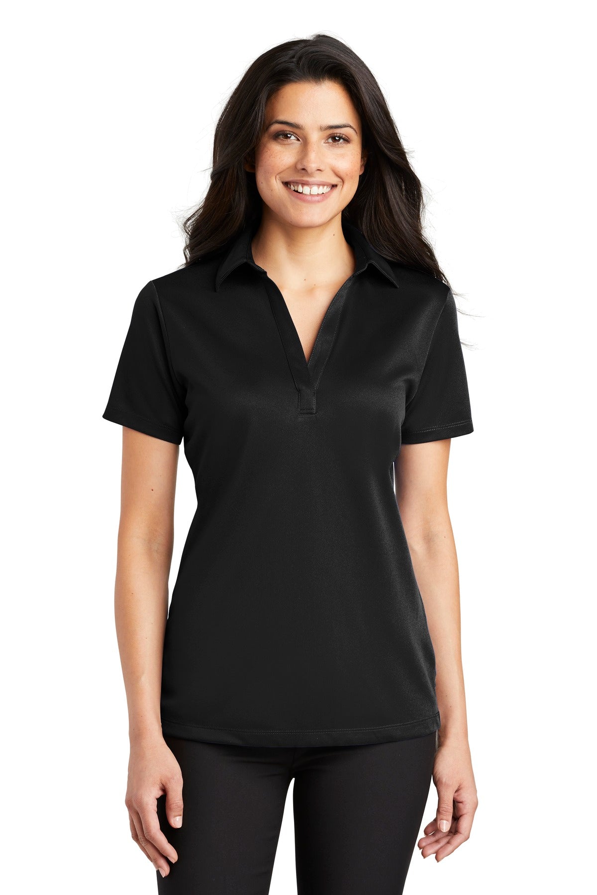 Port Authority Women's Silk Touch Performance Polo L540 Black