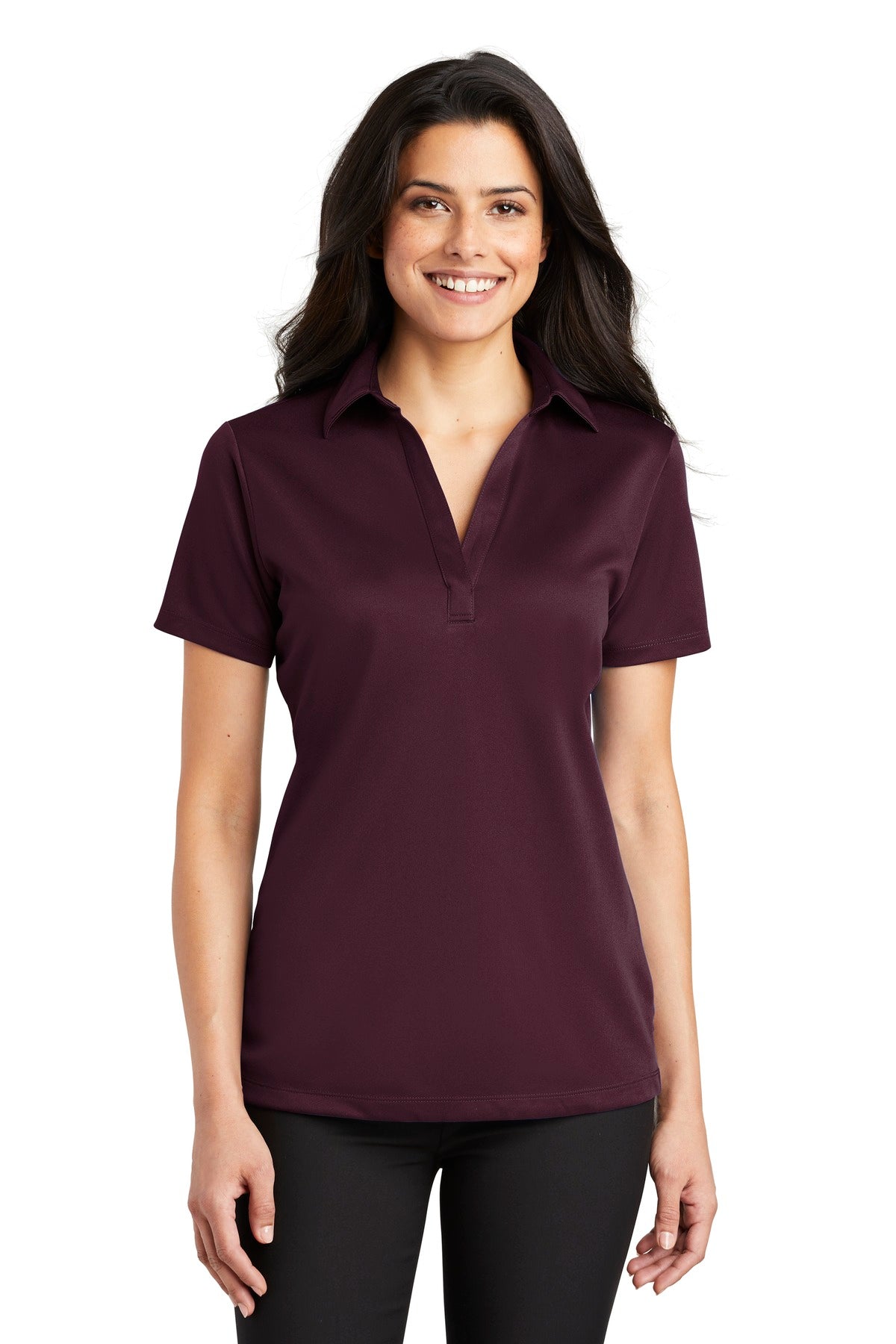 Port Authority Women's Silk Touch Performance Polo L540 Maroon