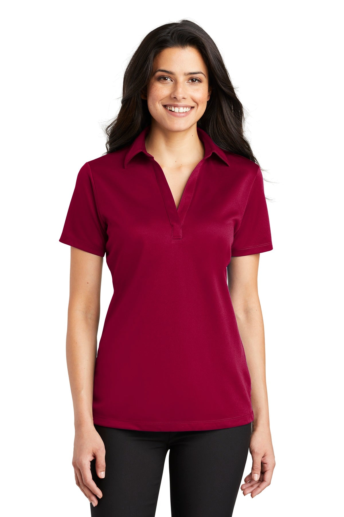 Port Authority Women's Silk Touch Performance Polo L540 Red