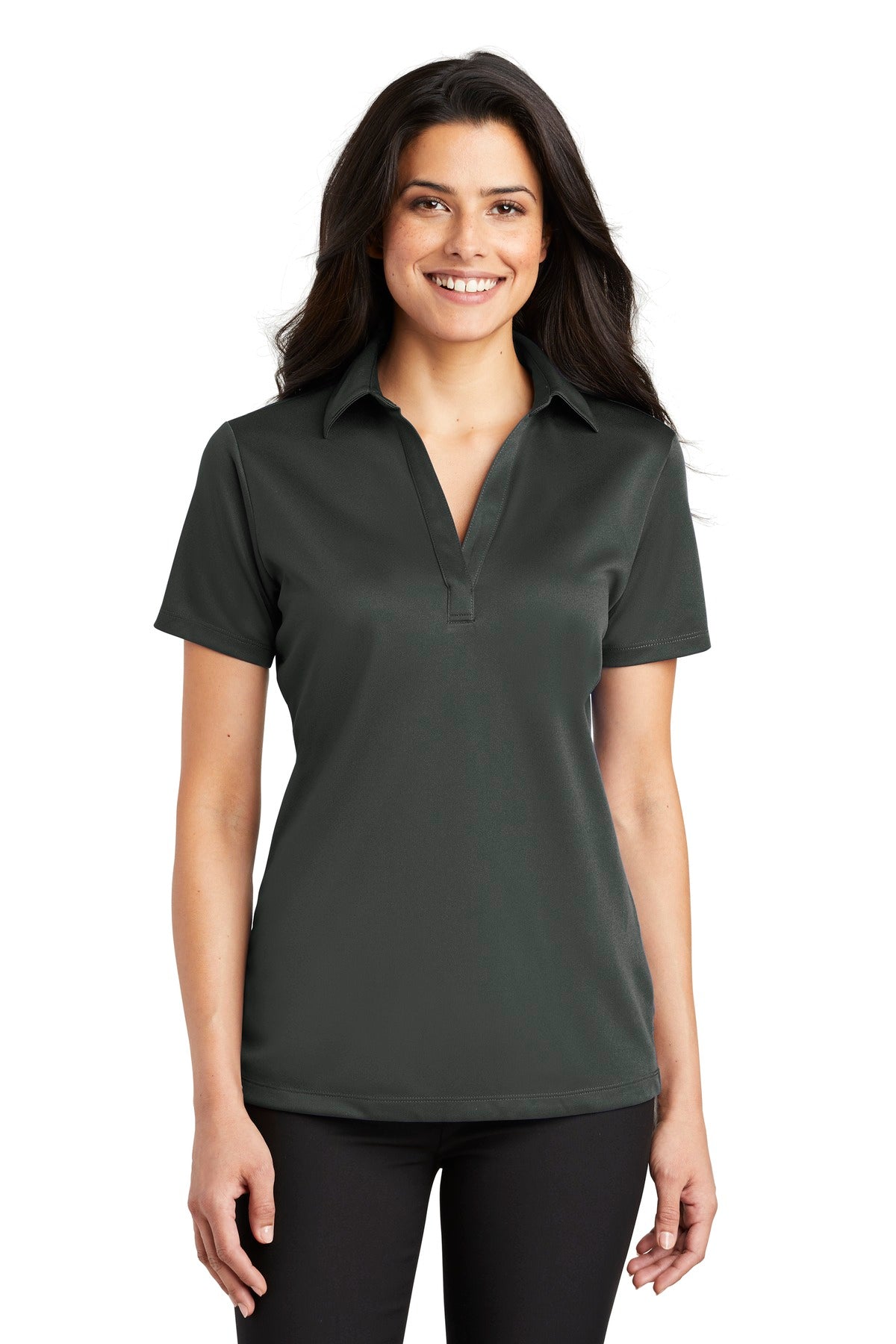 Port Authority Women's Silk Touch Performance Polo L540 Steel Grey